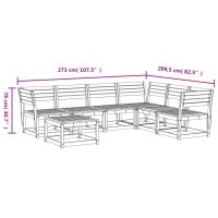 vidaXL 7-tlg. Garten-Lounge-Set Wachsbraun Massivholz Kiefer