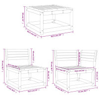 vidaXL 7-tlg. Garten-Lounge-Set Wachsbraun Massivholz Kiefer