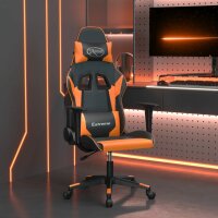vidaXL Gaming-Stuhl mit Massagefunktion Schwarz und Orange Kunstleder