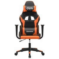 vidaXL Gaming-Stuhl mit Massagefunktion Schwarz und Orange Kunstleder