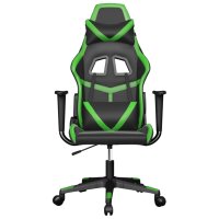 vidaXL Gaming-Stuhl mit Massagefunktion Schwarz und Grün Kunstleder
