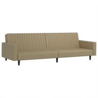 vidaXL Schlafsofa 2-Sitzer Cappuccino-Braun Kunstleder