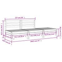 vidaXL Gartensofa 3-Sitzer Massivholz Douglasie