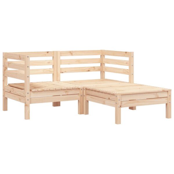 vidaXL Gartensofa 2-Sitzer mit Hocker Massivholz Kiefer