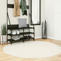 vidaXL Teppich Shaggy Hochflor Modern Creme Ø 160 cm