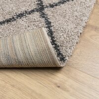 vidaXL Teppich Shaggy Hochflor Modern Beige und Anthrazit 80x150 cm