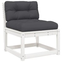 vidaXL 7-tlg. Garten-Lounge-Set mit Kissen Wei&szlig; Massivholz Kiefer