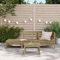 vidaXL Gartensofa 3-Sitzer Kiefernholz Imprägniert