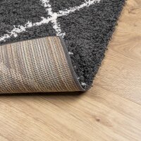 vidaXL Teppich Shaggy Hochflor Modern Schwarz und Creme 300x400 cm