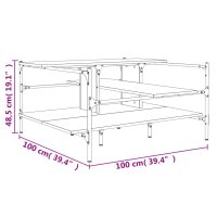 vidaXL Couchtisch Grau Sonoma 100x100x48,5 cm Holzwerkstoff