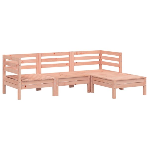 vidaXL Gartensofa 3-Sitzer mit Hocker Massivholz Douglasie