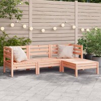 vidaXL Gartensofa 3-Sitzer mit Hocker Massivholz Douglasie