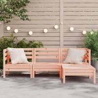 vidaXL Gartensofa 3-Sitzer mit Hocker Massivholz Douglasie