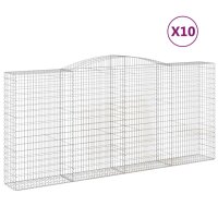 vidaXL Gabionen mit Hochbogen 10Stk. 400x50x180/200cm Verzinktes Eisen