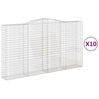 vidaXL Gabionen mit Hochbogen 10Stk. 400x50x220/240cm Verzinktes Eisen