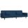 vidaXL Schlafsofa 2-Sitzer mit 2 Kissen Blau Samt