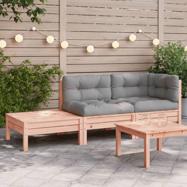 vidaXL Gartensofa mit Kissen und Fu&szlig;hocker Massivholz Douglasie