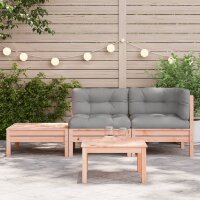 vidaXL Gartensofa mit Kissen und Fu&szlig;hocker Massivholz Douglasie