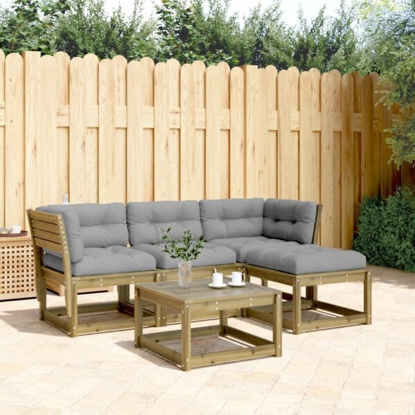 vidaXL 4-tlg. Garten-Lounge-Set mit Kissen Kiefernholz Impr&auml;gniert