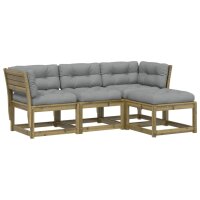 vidaXL 4-tlg. Garten-Lounge-Set mit Kissen Kiefernholz Impr&auml;gniert