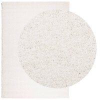 vidaXL Teppich Shaggy Hochflor Modern Creme 140x200 cm