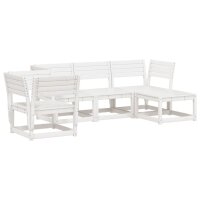 vidaXL 5-tlg. Garten-Lounge-Set Weiß Massivholz Kiefer