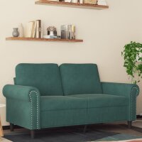 vidaXL 2-Sitzer-Sofa Dunkelgrün 120 cm Samt