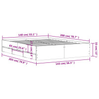 vidaXL Bettgestell mit Schubladen Wei&szlig; 140x200 cm Holzwerkstoff