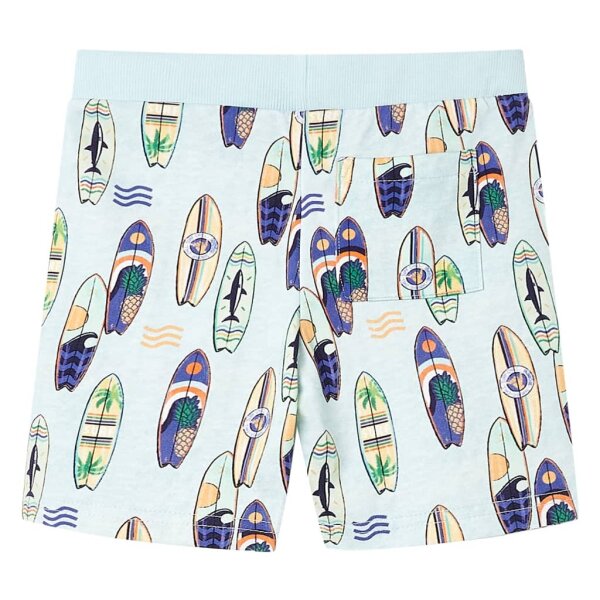 Kindershorts mit Kordelzug Sanftblau Melange 116