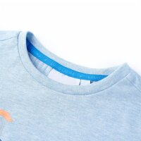 Kinder-T-Shirt Hellblau Melange 104