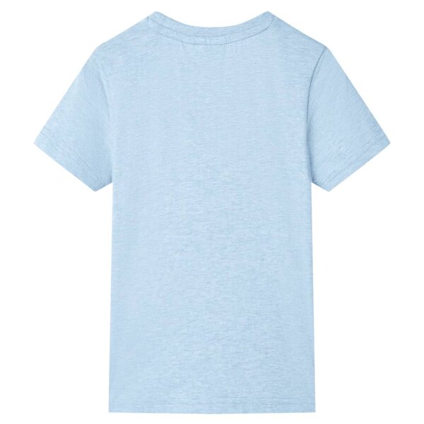 Kinder-T-Shirt Hellblau Melange 128