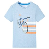 Kinder-T-Shirt Hellblau Melange 128