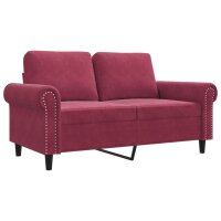 vidaXL 2-Sitzer-Sofa Weinrot 120 cm Samt