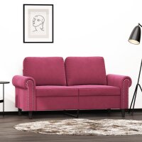 vidaXL 2-Sitzer-Sofa Weinrot 120 cm Samt