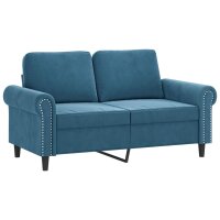 vidaXL 2-Sitzer-Sofa Blau 120 cm Samt