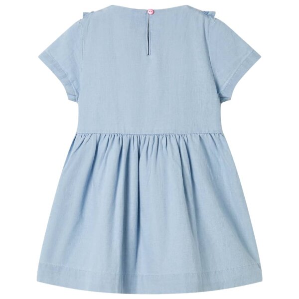 Kinderkleid mit R&uuml;schen Hellblau 128