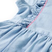 Kinderkleid mit R&uuml;schen Hellblau 128