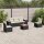 vidaXL 6-tlg. Garten-Sofagarnitur mit Kissen Schwarz Poly Rattan