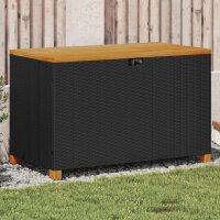 vidaXL Gartentruhe Schwarz 110x55x63 cm Poly Rattan...