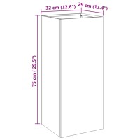 vidaXL Pflanzk&uuml;bel Silbern 32x27,5x75 cm Edelstahl