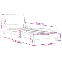 vidaXL Bettgestell mit Kopfteil Dunkelgrau 90x190 cm Samt