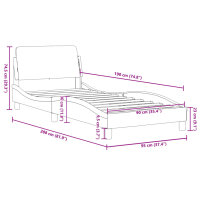 vidaXL Bettgestell mit Kopfteil Schwarz 90x190 cm Stoff