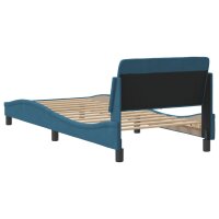 vidaXL Bettgestell mit Kopfteil Blau 90x200 cm Samt