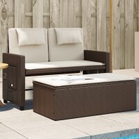 vidaXL Gartenbank Verstellbar mit Kissen Braun Poly Rattan