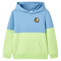 Kinder-Kapuzenpullover Blau und Zartgelb 116