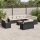 vidaXL 13-tlg. Garten-Sofagarnitur mit Kissen Schwarz Poly Rattan