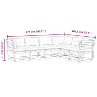 vidaXL 6-tlg. Garten-Sofagarnitur mit Kissen Kiefernholz Impr&auml;gniert