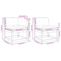 vidaXL 6-tlg. Garten-Sofagarnitur mit Kissen Kiefernholz Impr&auml;gniert