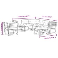 vidaXL 8-tlg. Garten-Lounge-Set mit Kissen Massivholz Kiefer