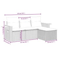 vidaXL 4-tlg. Garten-Sofagarnitur mit Kissen Beige Poly Rattan